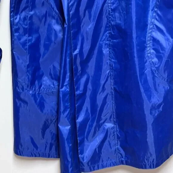 NWOT Maxime Zeaberg Chic Royal Blue Designer Raincoat Womens Sz - Picture 6 of 7